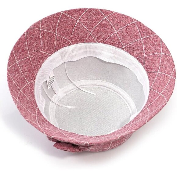 Women Foldable Cotton Linen Cloche Hat Sun Protection Elegant Wedding Party main image 7
